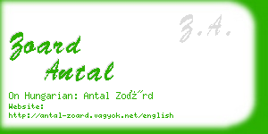 zoard antal business card